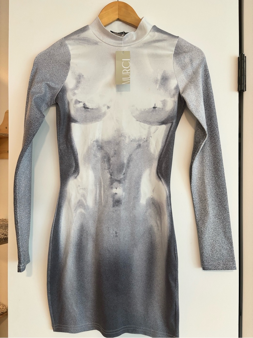 MURCI Silver Ombre Long Sleeve Bodycon Dress